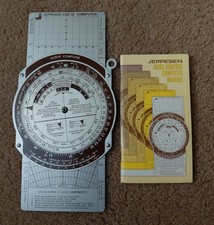Jeppesen CSG-9 Metal Slide Graphic Flight Computer w/ Manual & Case E-6B Type picture