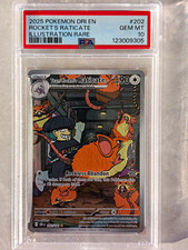 Pokémon 2025 DRI EN Team Rocket's Raticate #202 Illustration Rare PSA 10 picture