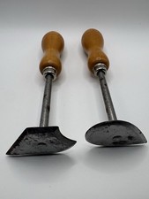 Vintage Brookstone Scraping Edge Tool Lot Of 2 Made In England Wood Handle picture