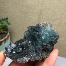 123g NATURAL Green Cubic FLUORITE Crystal Cluster Mineral Specimen A4735 picture