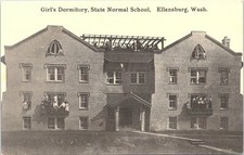 Lithograph Ellensburg WA Girls Dormitory at State Normal School early 1900s picture