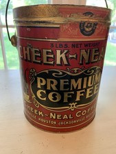 SCARCE Vintage CHEEK-NEAL'S Coffee Can Tin 3 Lb Rare picture