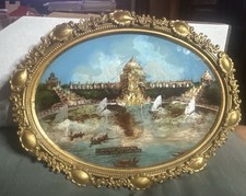 Antique Gold Framed1904 St. Louis World's Fair Reverse Painting Cascade Gardens picture