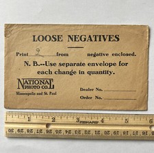 VINTAGE NATIONAL PHOTO COMPANY LOOSE NEGATIVES ENVELOPE MINNEAPOLIS ST. PAUL picture