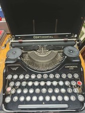 Vintage Continental 350 Typewriter Wanderer 1938 Pre-War German Glossy Black Cas picture