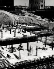 Vintage 1970's B&W Photo Shubert Theatre Construction Los Angeles CA 8x10 picture
