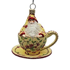 Patricia Breen Tea for Two Cherries Fruit Spring Holiday Ornament Tea Party 2568 picture