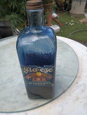 Antique Flo-eze Blue Black Ink Bottle One Quart Half Full  picture