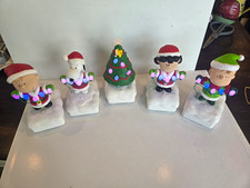 Hallmark Peanuts Gang Wireless Christmas Light 2015 - Complete 5 Pc Set TESTED picture