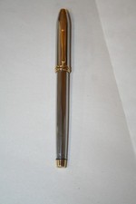 Cross Townsend Fountain Pen Silver Gold Honeywell Logo Clip F Nib Mint picture