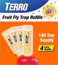 TERRO Fruit Fly Trap Refills, 4-Pack Liquid Bait, 180-Day Indoor Supply picture