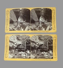2 H.H. Bennett Wisconsin Dells Stereoviews Witches Gulch Pewitts Nest Antique picture