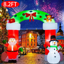 8.2FT Christmas Inflatable Archway Inflatable Santa Claus Snowman Indoor Outdoor picture