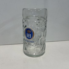 AUTHENTIC Hofbrauhaus 1 Liter Hofbrau HB Munchen Dimpled Beer Mug Glass Stein picture