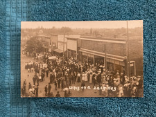 RPPC Busy Day in Leroy Michigan Unposted with Writing picture