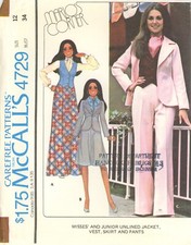 McCall's 4729 THREE PIECE SUIT Jacket, Vest, Pants or Skirt Sz 12 CUT COMPLETE picture