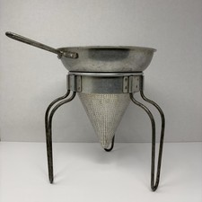 Vintage Wear-Ever No 8 Aluminum Cone Strainer Sieve Stand USA picture