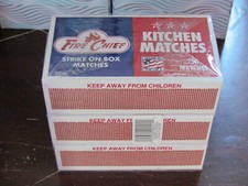 Lot Of 3 FIRE CHIEF KITCHEN SAFETY WOODEN MATCHES VINTAGE 250 Per Box NEW picture