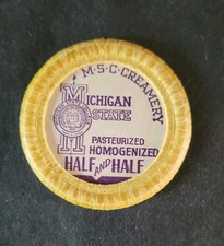 Rjkstamps Michigan State  Half & half Milk Bottle Cap - Michigan Creamery picture