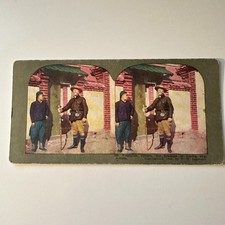 Frederick Villiers Greatest Of Living War Artists Antique Stereoview Card 5H6-3 picture