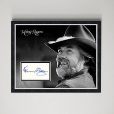 Kenny Rogers - American Country Singer Authentic Autograph Framed Display picture