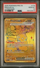 Pokemon TCG PSA 10 Pikachu ex 179/131 Sv: Prismatic Evolutions Gold Hyper Rare  picture
