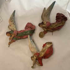 Antique Italian Cartapesta Angels with Instruments-Set of 3-Paper Mache picture