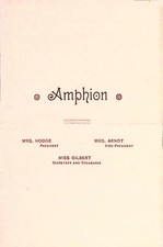 Amphion Club 1895-96 Music Program Victorian Ephemera Beethoven Chopin Mozart picture