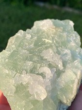 Gorgeous Green Fluorite Cluster with White Calcite Flowers - UV Reactive picture