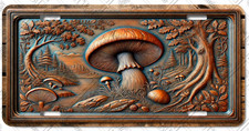 Rustic Woodland Mushroom License Plate – Forest Nature Car Tag – LP-MR001 picture