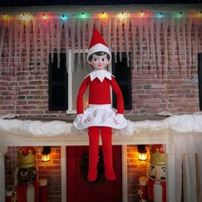 5 ft Poseable Elf on the Shelf Girl Life Size Red White Christmas Decoration picture