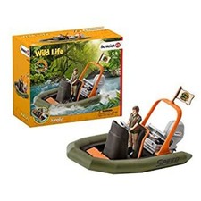 [Used] Schleich Wildlife Jungle Exploration Boat Figure 42352 picture