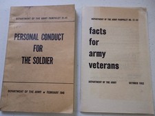 Personal Conduct For The Soldier 1949/Facts for Army Veterans 1952 Pamphlets picture