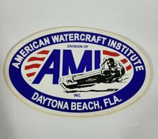 Vtg American Watercraft Institute Division of AMI Sticker Decal Daytona Beach FL picture