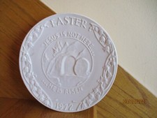 Frankoma Easter Plate He is Risen White Oral Roberts Tulsa *shipping included* picture