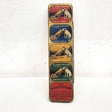Antique Victor Phonograph Needle Tin His Masters Voice Rare German 5 Compartment picture