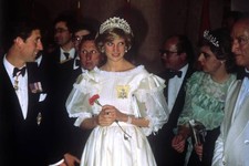 The Prince Princess of Wales attending a banquet at tour of Canada- Old Photo picture