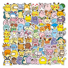 50 Pack Random Mix Pokemon Stickers Cute Baby Decal Set Psyduck Eevee Gengar -US picture