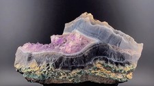 Banded Amethyst & Chalcedony, Malachite/Chrysocolla Matrix– 0.94 kg – Mexico picture
