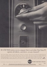1962 RCA Vista TV: Channel Selector, Black and White Vintage Print Ad picture
