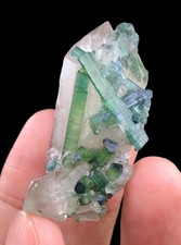 120 Cts Smoky Quartz Crystal & Inside- outside Tourmaline Bunch from Afghani picture