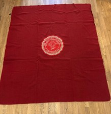 Vtg The Baylor School Chattanooga Wool Blanket Red Crest Champion Knitwear 50s? picture