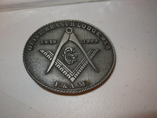 Vintage Masonic Olive Branch Lodge #16 Metal Belt Buckle picture