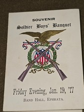 WWI Era Soldier Boys Banquet Souvenir Menu and Program Card Dated 1917 picture