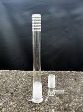 5” Inch Glass 360 Degree Gridded Downstem (19mm) 18mm To 14mm Clear Glass Bowl picture