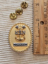 1960s 70s USN Navy Vietnam Cold War COMMAND Master Chief Uniform Badge L@@K picture