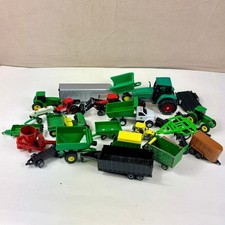 Lot of 20+ ERTL Diecast Toy Farm Vehicles Tractors Trailers John Deere picture