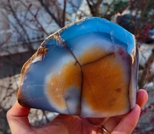 4 Lb 5 Oz Mirror Polished Premium Blue Chalcedony picture