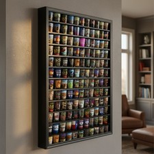 Elegant Wall-Mounted 144 Shot Glass Display Case with Lockable UV Protected Door picture