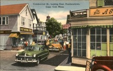 Provincetown MA Commercial Street Tichnor Bros. c1940s-50s Vintage Postcard picture